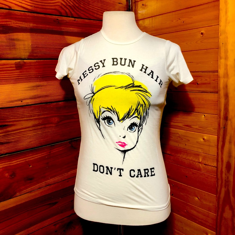 Disney Tinker Bell messy bun Tshirt Sz X